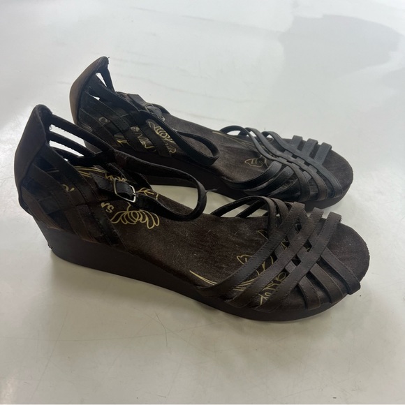 skechers women’s  brown strappy peep toe sandals US9.5 L74-9 - Picture 2 of 5